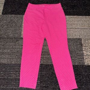 Juniors Pink Polka Dot Ankle Pants